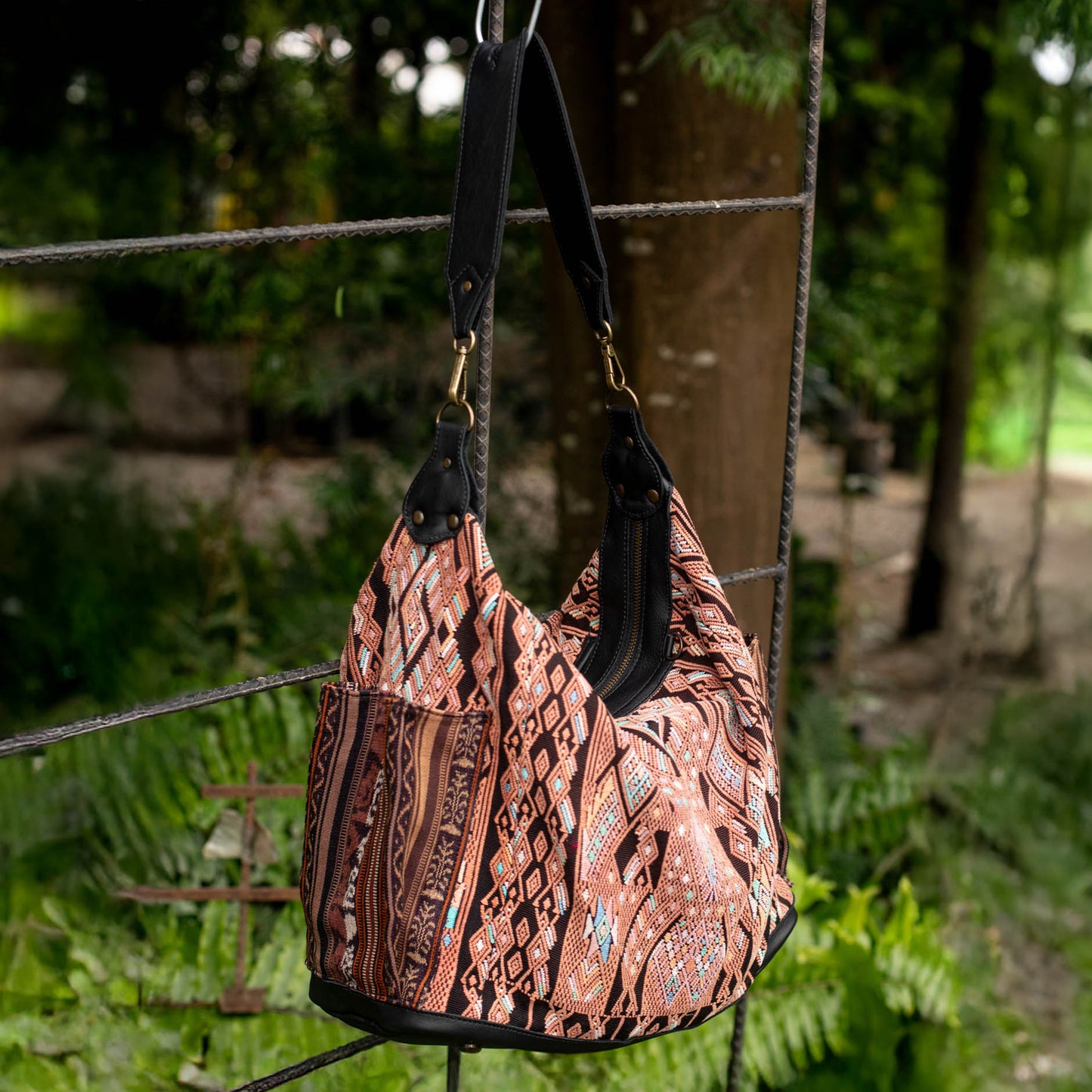 BEATRIZ CDB + DIAMANTE STRAP - OOAK HUIPIL - BLACK - NO. 17196