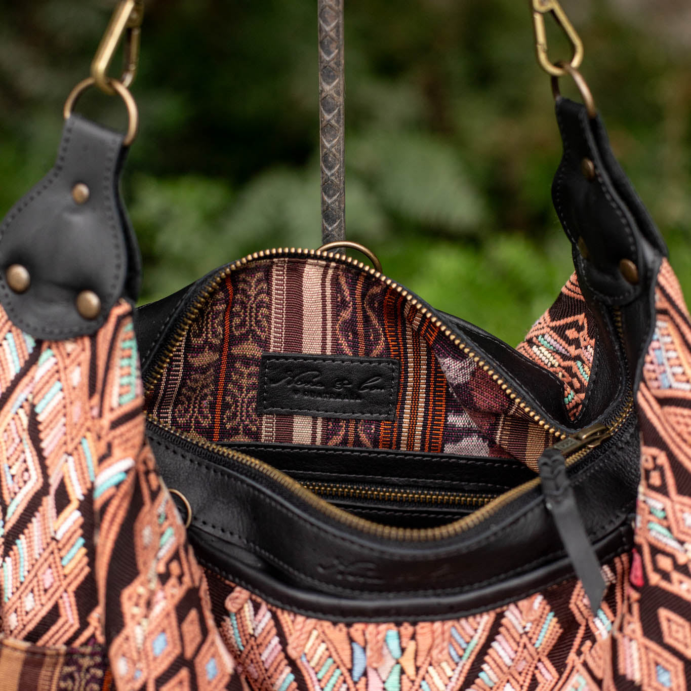 BEATRIZ CDB + DIAMANTE STRAP - OOAK HUIPIL - BLACK - NO. 17196