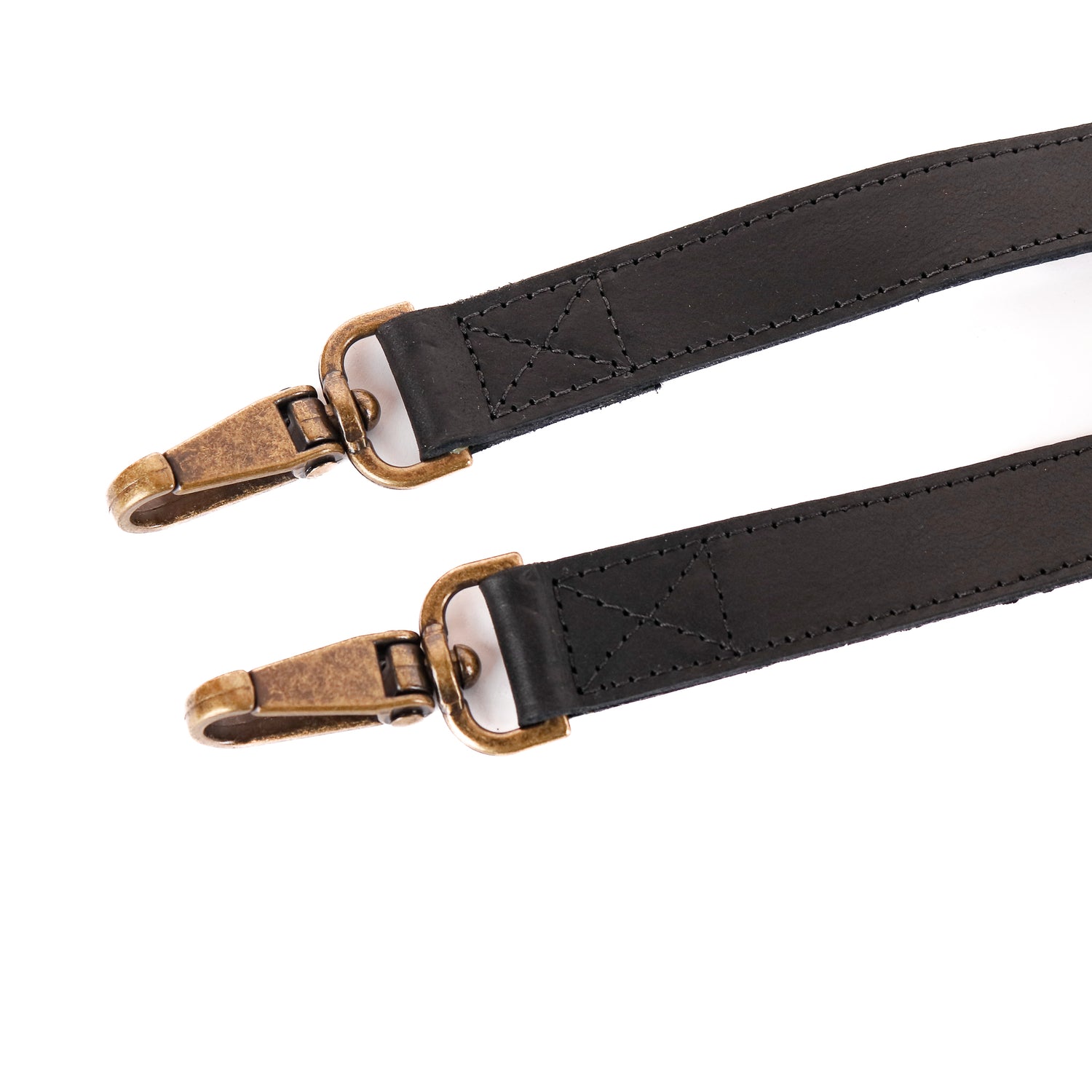 LEATHER BACKPACK STRAP SET - BLACK