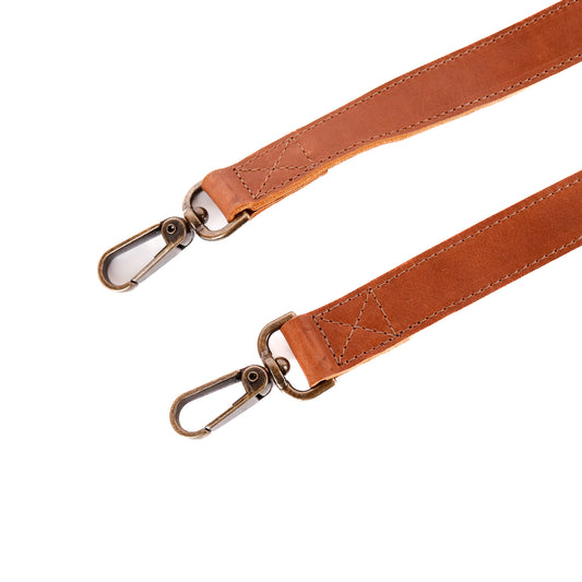 LEATHER BACKPACK STRAP SET - CAFE