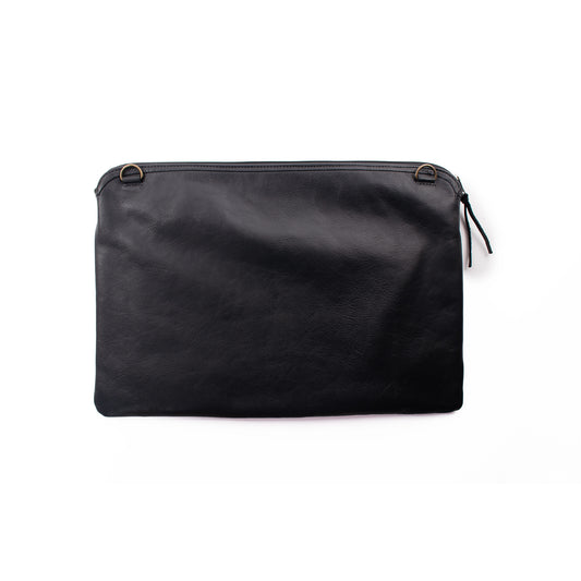 H&S LAPTOP CASE 16" - MOONS & STARS PANEL - BLACK LEATHER - NO. 12655
