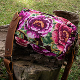 LARGE WANDER BAG + STRAP SET - OOAK HUIPIL - CAFE - NO. 242922