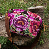 LARGE WANDER BAG + STRAP SET - OOAK HUIPIL - CAFE - NO. 242922