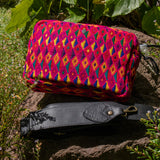 LARGE WANDER BAG + STRAP SET - OOAK HUIPIL - BLACK - NO. 242934