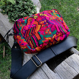 LARGE WANDER BAG + STRAP SET - OOAK HUIPIL - BLACK - NO. 242939