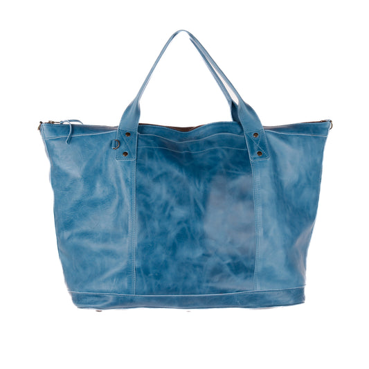 THE PERFECT WEEKENDER - FULL LEATHER - CERULEAN