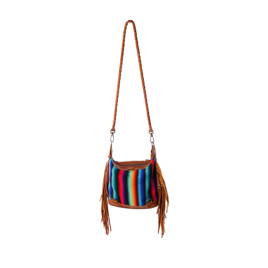 BEATRIZ MINI CONVERTIBLE DAY BAG WITH FRINGE - PRISMA - CAFE