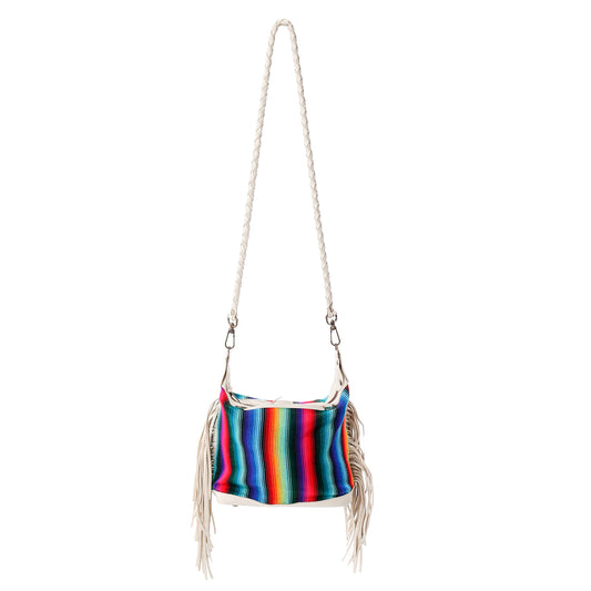 BEATRIZ MINI CONVERTIBLE DAY BAG WITH FRINGE - PRISMA - BONE