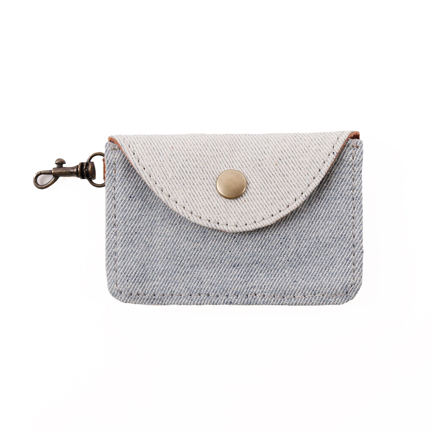 CARD CASE WITH CLASP - UPCYCLED DENIM