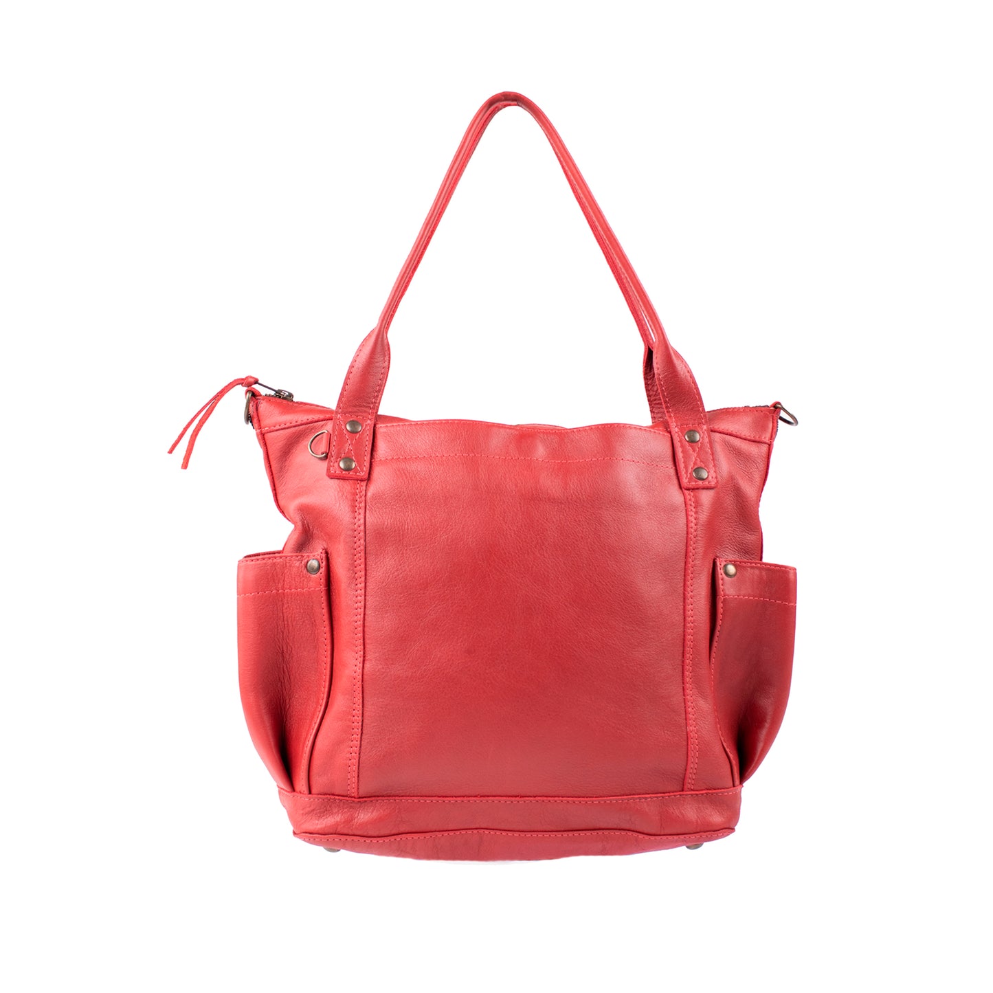 THE PERFECT BAG MEDIUM - FULL LEATHER - ROUGE