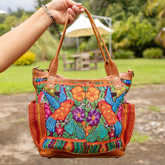 THE MEDIUM PERFECT BAG - OOAK HUIPIL - CAFE - NO. 16662