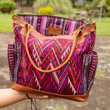 THE MEDIUM PERFECT BAG - OOAK HUIPIL - CAFE - NO. 16666
