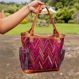 THE MEDIUM PERFECT BAG - OOAK HUIPIL - CAFE - NO. 16666
