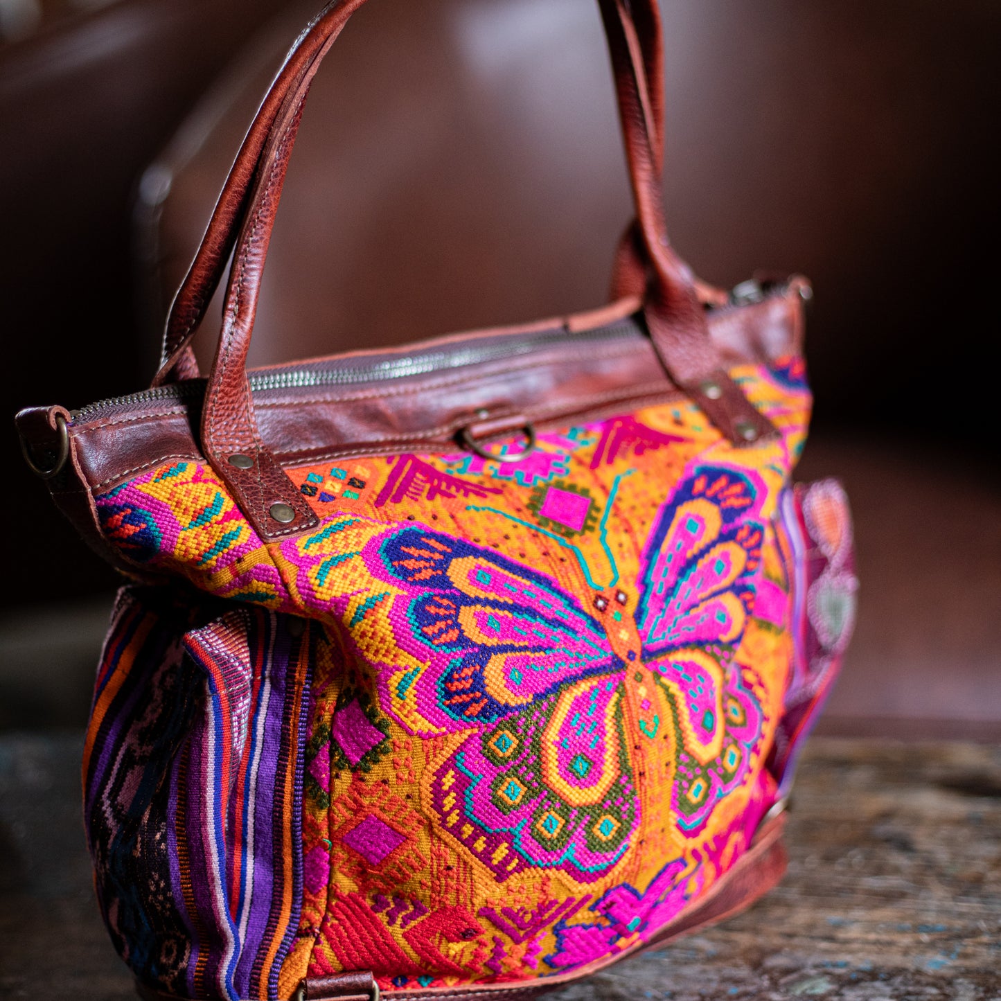 THE MEDIUM PERFECT BAG - OOAK HUIPIL - COPPER - NO. 17752