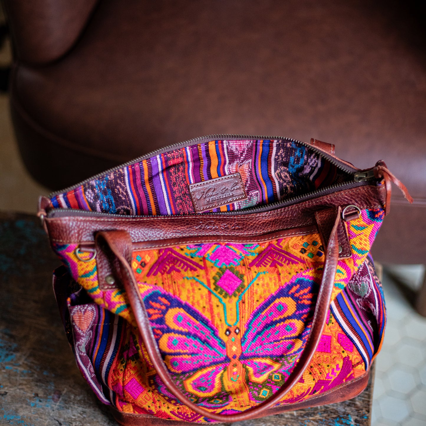 THE MEDIUM PERFECT BAG - OOAK HUIPIL - COPPER - NO. 17752