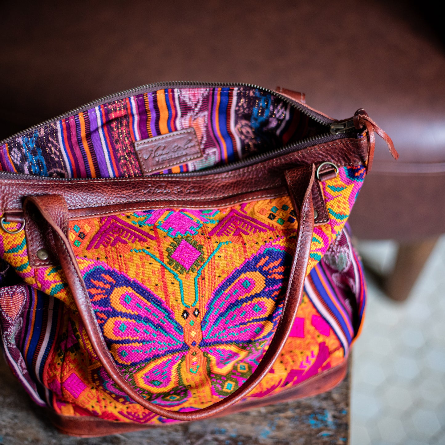 THE MEDIUM PERFECT BAG - OOAK HUIPIL - COPPER - NO. 17752