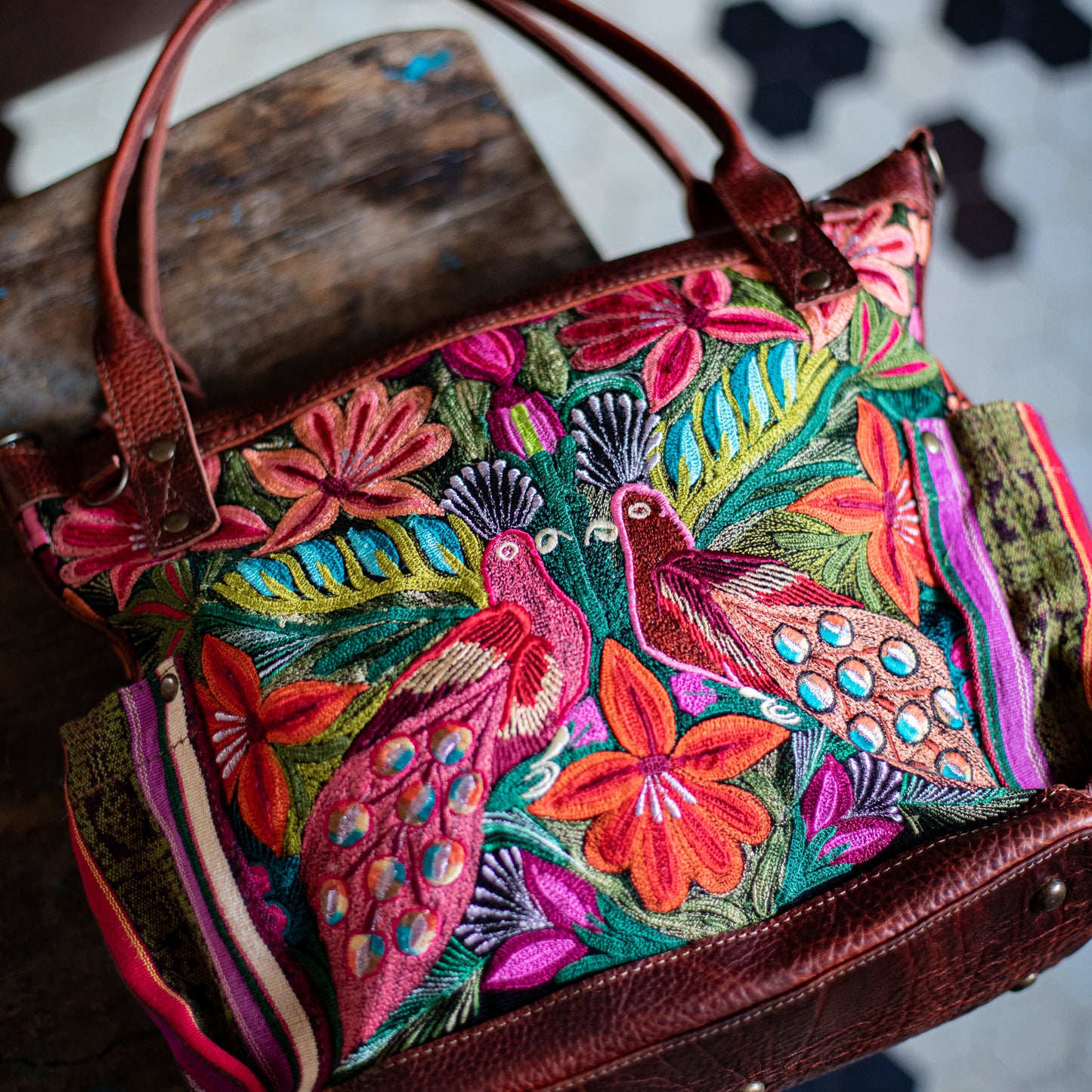 THE MEDIUM PERFECT BAG - OOAK HUIPIL - COPPER - NO. 17751