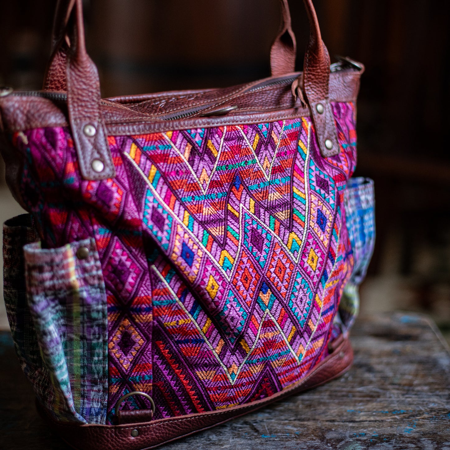THE MEDIUM PERFECT BAG - OOAK HUIPIL - COPPER - NO. 17753