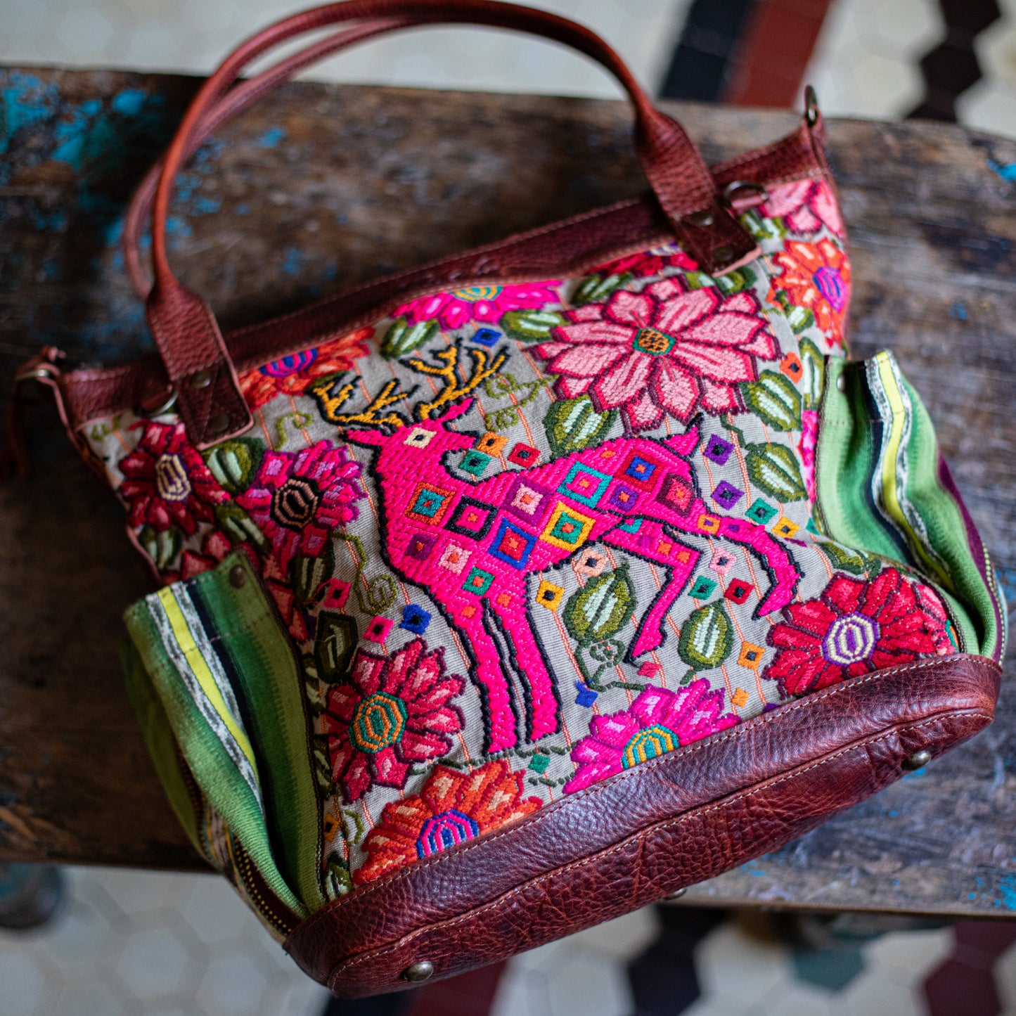 THE MEDIUM PERFECT BAG - OOAK HUIPIL - COPPER - NO. 17754