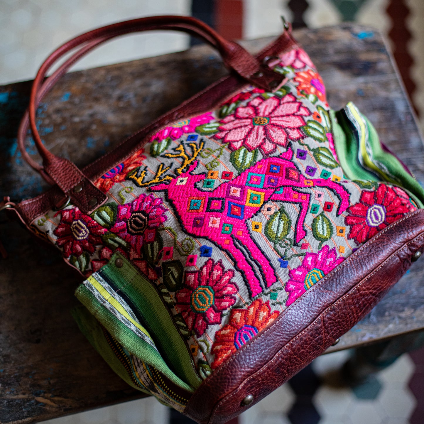 THE MEDIUM PERFECT BAG - OOAK HUIPIL - COPPER - NO. 17754