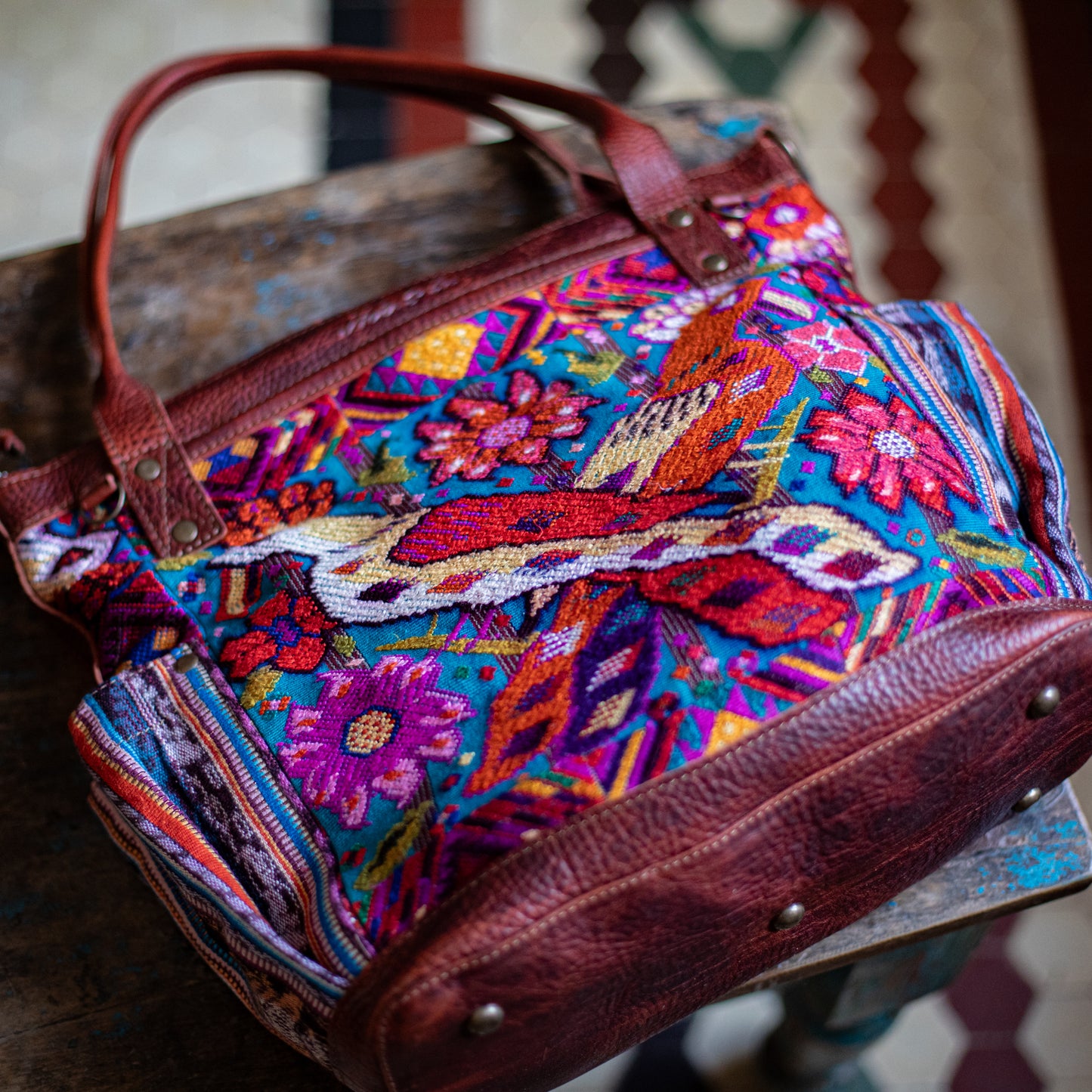 THE MEDIUM PERFECT BAG - OOAK HUIPIL - COPPER - NO. 17750