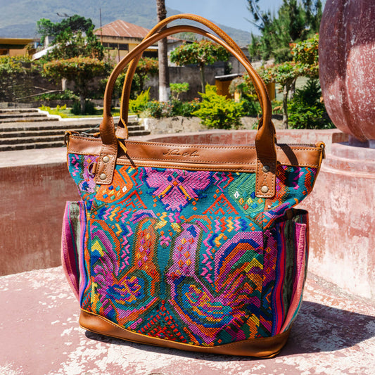THE MEDIUM PERFECT BAG - OOAK HUIPIL - CAFE - NO. 15710