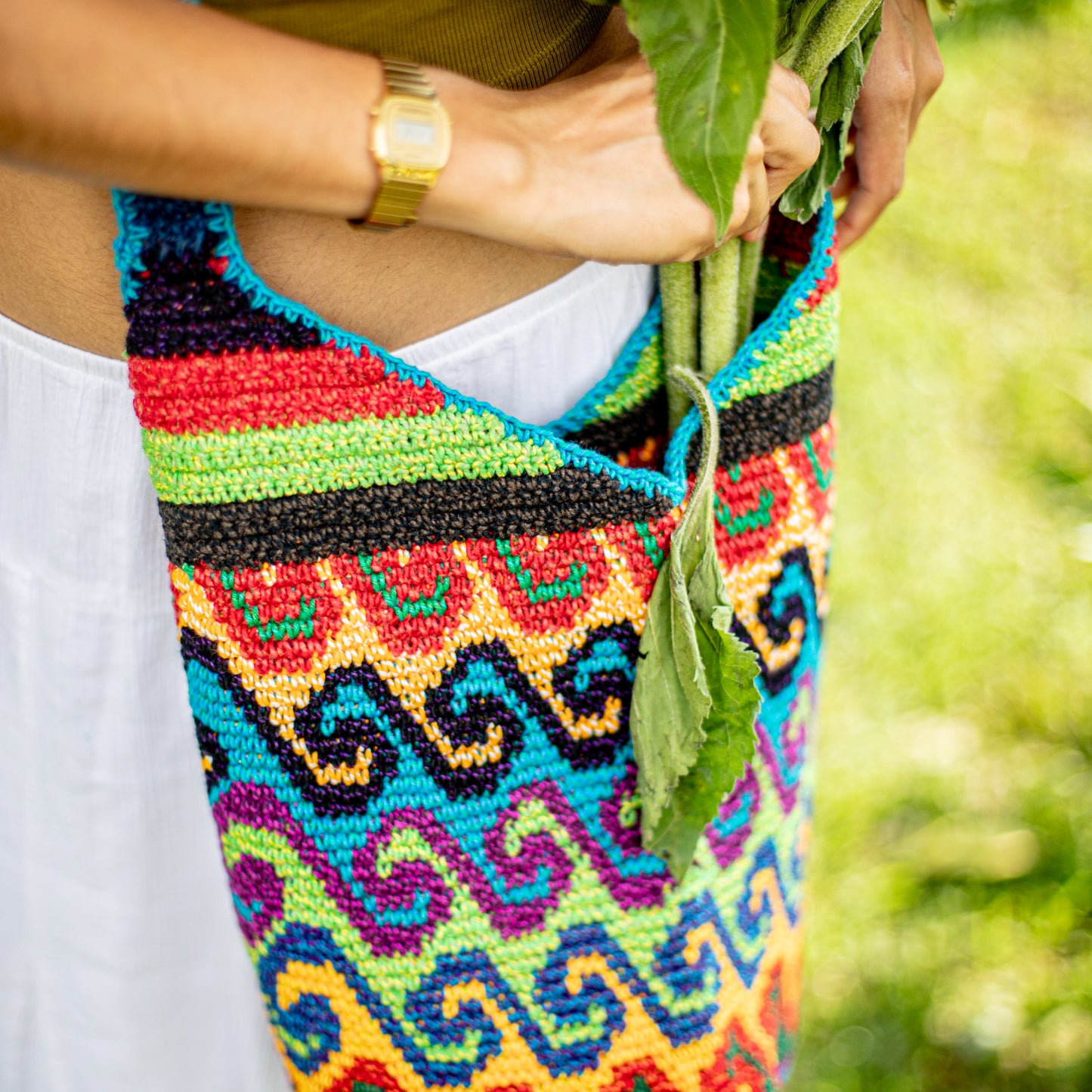 CROCHETED SHOULDER BAG - NO. 18219