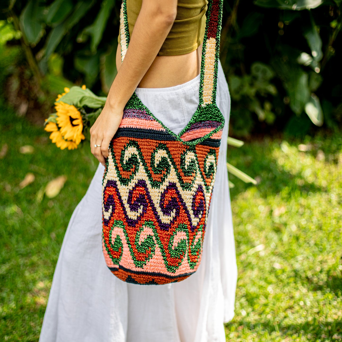 CROCHETED SHOULDER BAG - NO. 18216