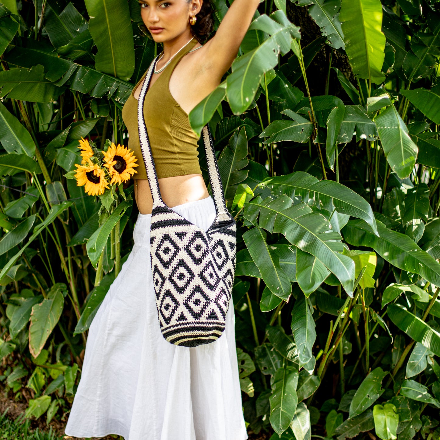 CROCHETED SHOULDER BAG - NO. 18217