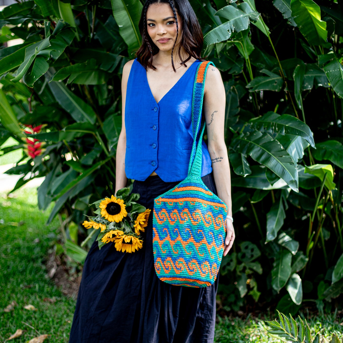 CROCHETED SHOULDER BAG - NO. 18225