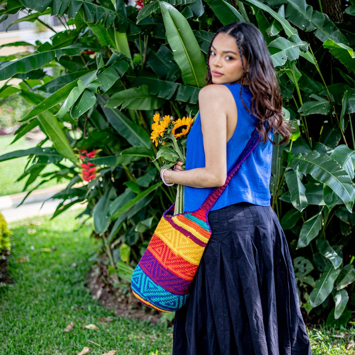 CROCHETED SHOULDER BAG - NO. 18223