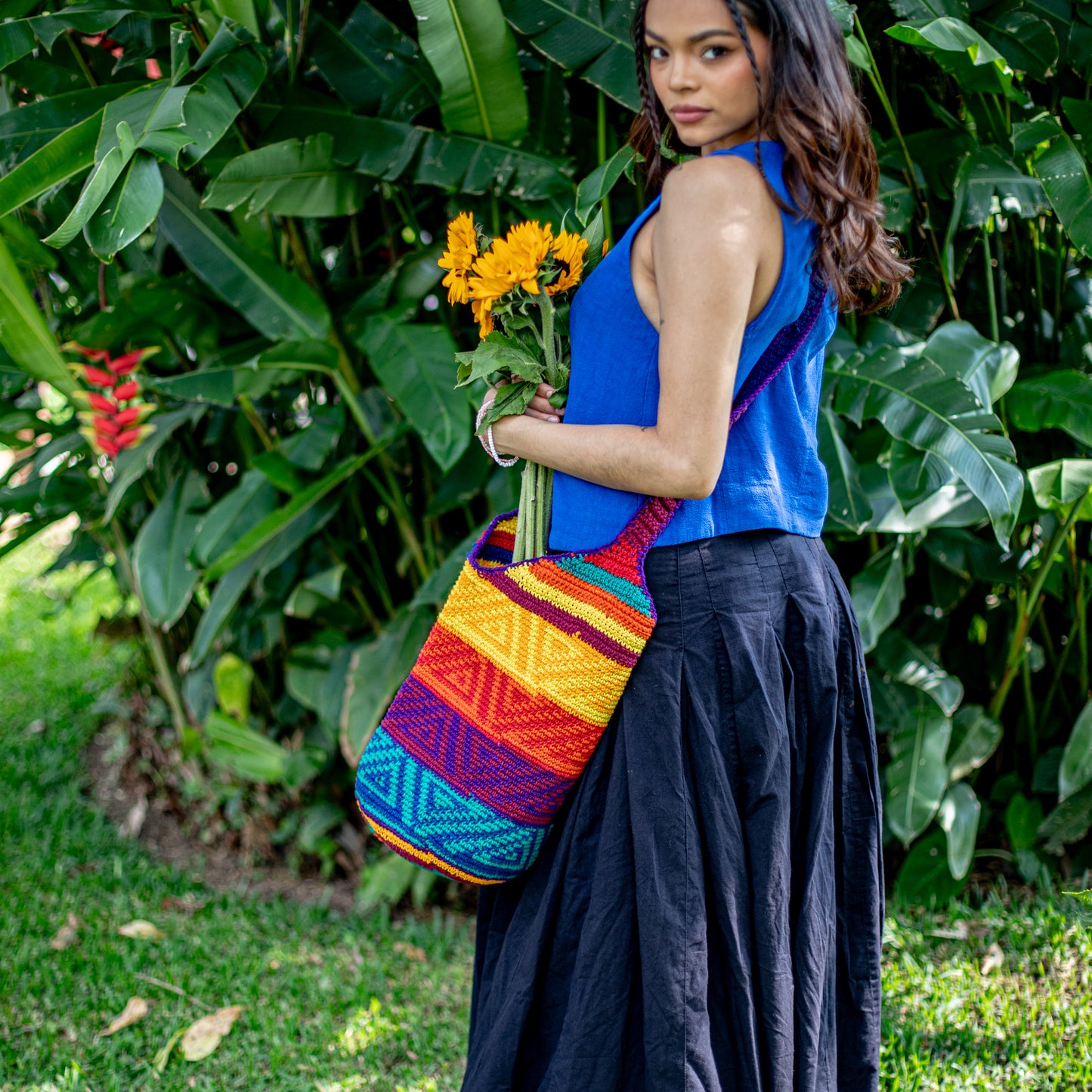 CROCHETED SHOULDER BAG - NO. 18223