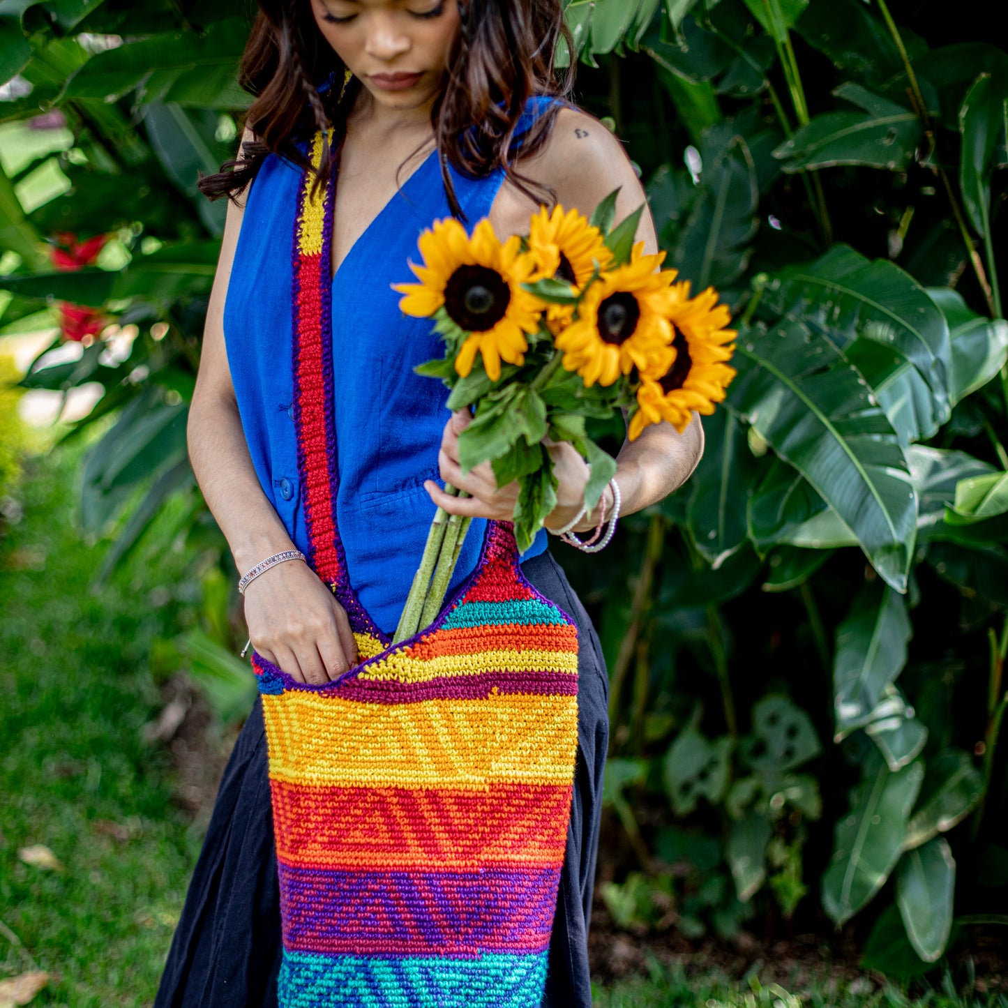 CROCHETED SHOULDER BAG - NO. 18223