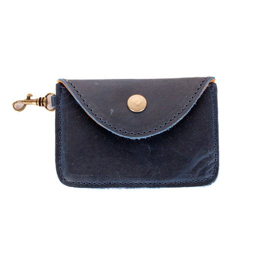 CARD CASE WITH CLASP - NAVY