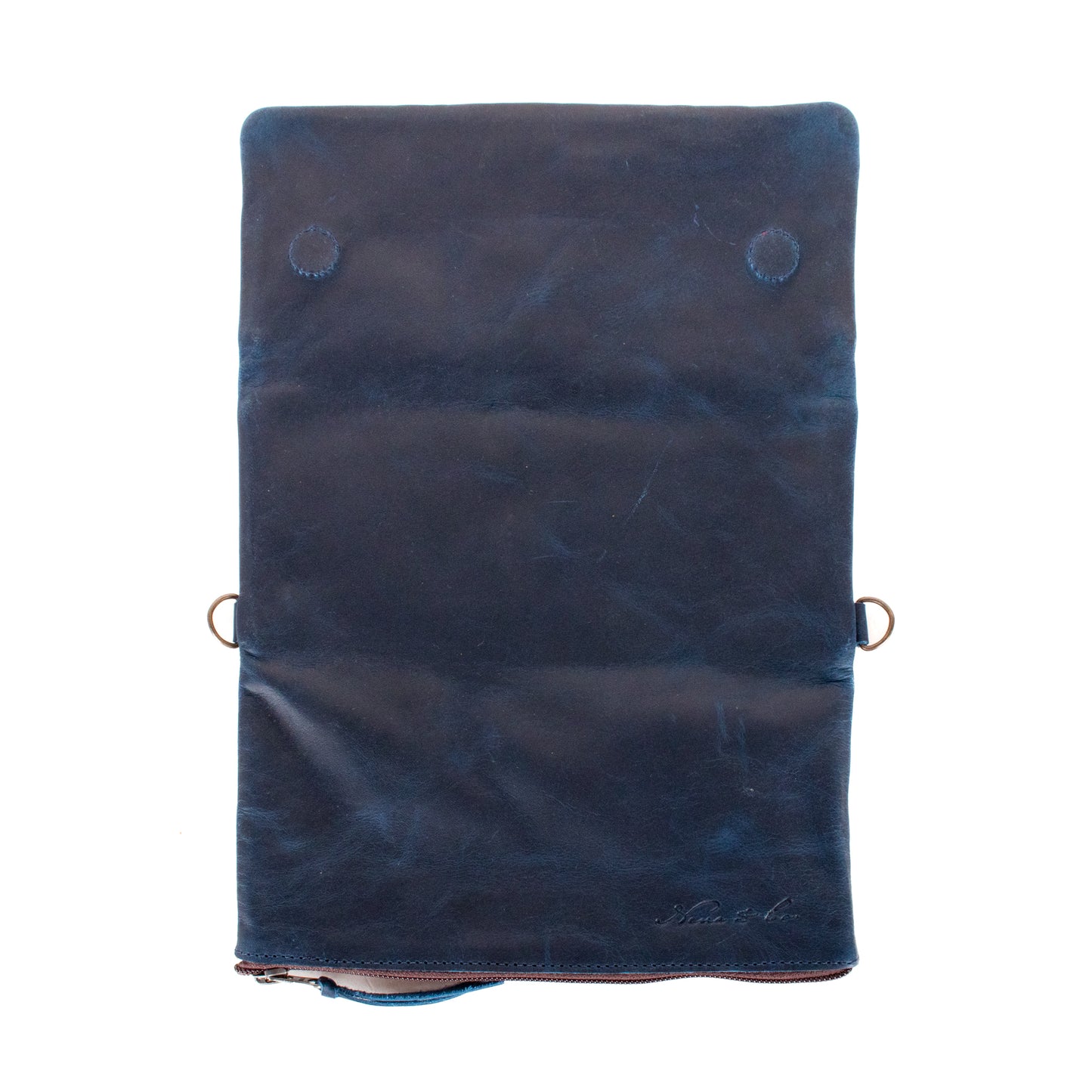 TRI-FOLD WALLET - FULL LEATHER - NAVY