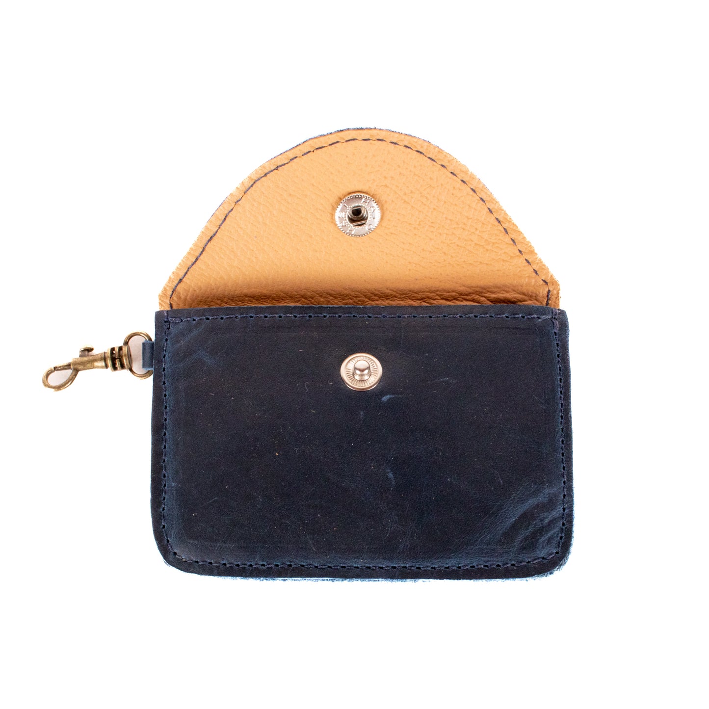 CARD CASE WITH CLASP - NAVY