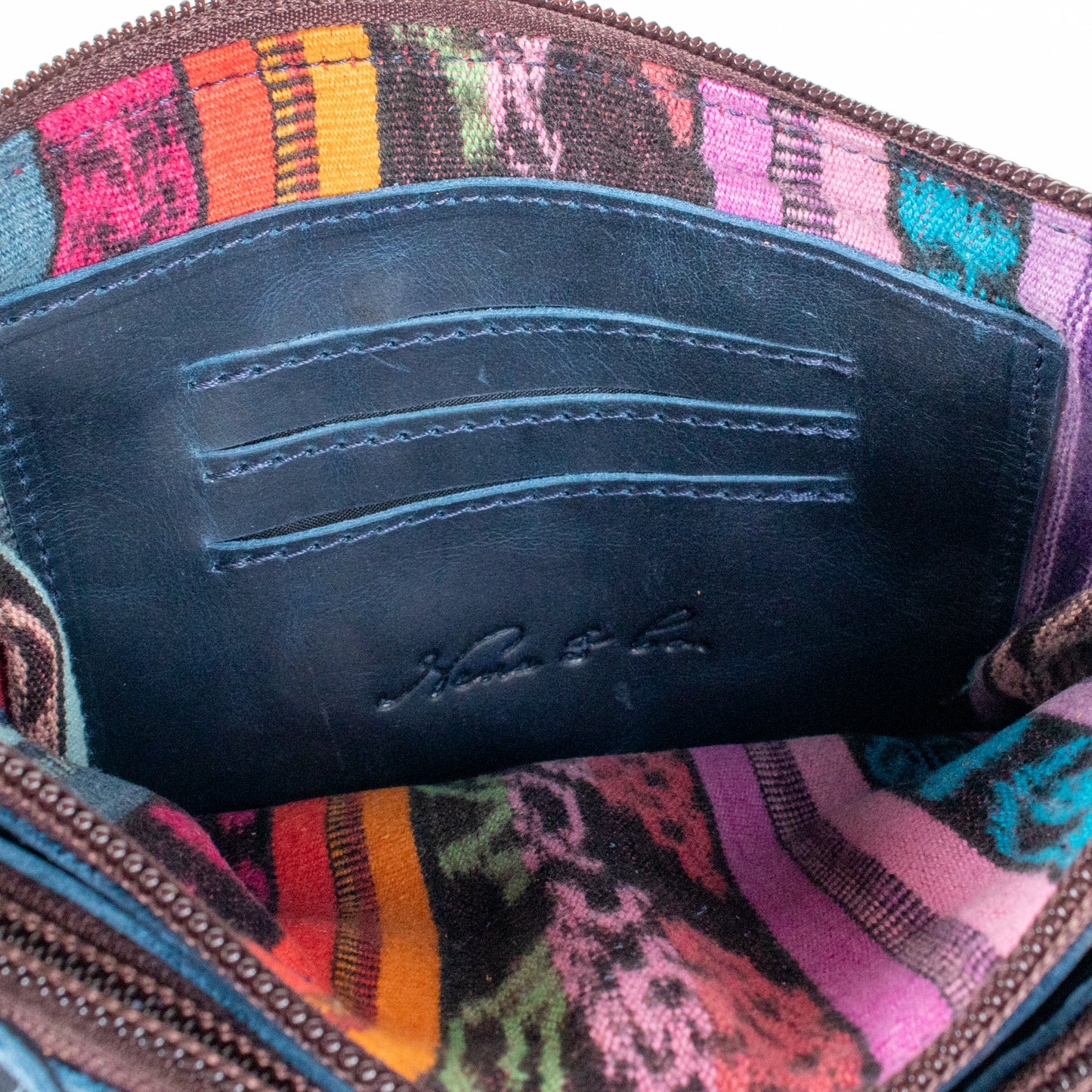 **SHIP WINDOW** DOUBLE CLUTCH + VIVI STRAP SET - FULL LEATHER - NAVY