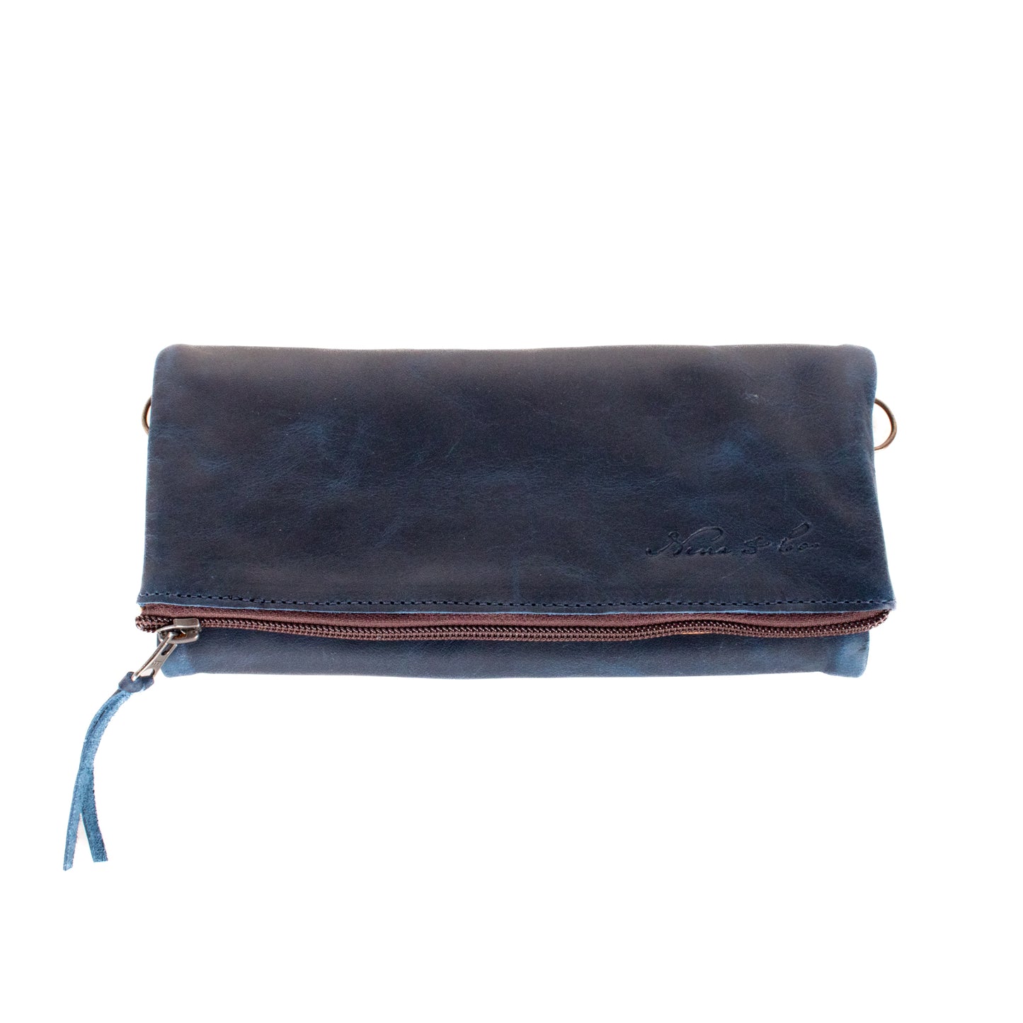 TRI-FOLD WALLET - FULL LEATHER - NAVY
