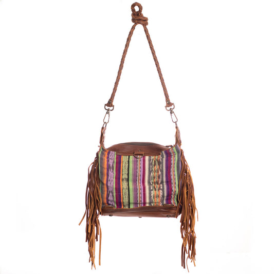 BEATRIZ MINI CONVERTIBLE DAY BAG WITH FRINGE - CORTE DE PLAYA - CAFE - NO. 26864