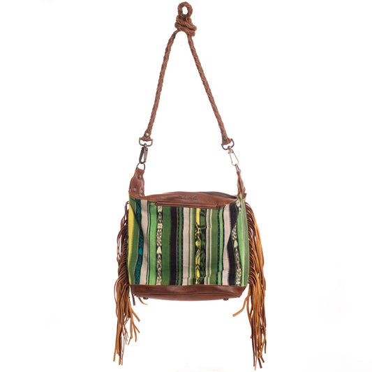 BEATRIZ MINI CONVERTIBLE DAY BAG WITH FRINGE - CORTE DE PLAYA - CAFE - NO. 26870