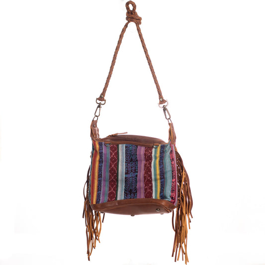 BEATRIZ MINI CONVERTIBLE DAY BAG WITH FRINGE - CORTE DE PLAYA - CAFE - NO. 26876