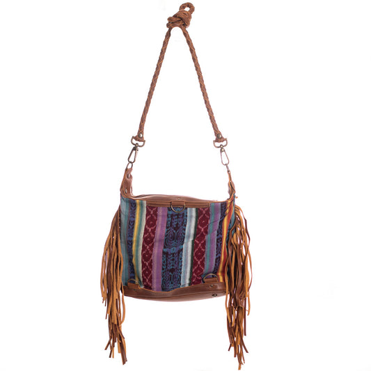 BEATRIZ MINI CONVERTIBLE DAY BAG WITH FRINGE - CORTE DE PLAYA - CAFE - NO. 26876