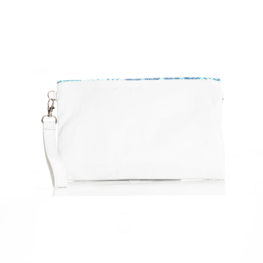 **SAMPLE** FOLD OVER CLUTCH - OOAK HUIPIL - WHITE - NO. 24132
