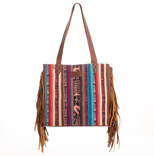 YOUR EVERYTHING TOTE - OOAK VINTAGE TEXTILE - CORTE DE PLAYA - CAFE - NO. 28078