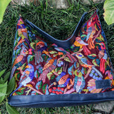 PENELOPE BAG - H&S EMBROIDERED BIRDS - NAVY - NO. 201230