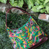 SMALL PENELOPE BAG - H&S EMBROIDERED BIRDS - VINO TINTO - NO. 201231