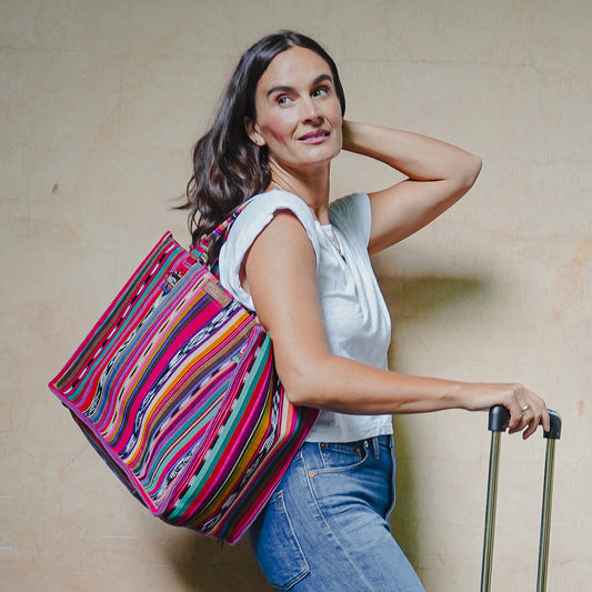 THE PERFECT TRAVEL TOTE - ARTISAN COLLECTION - JAVANA - CAFE