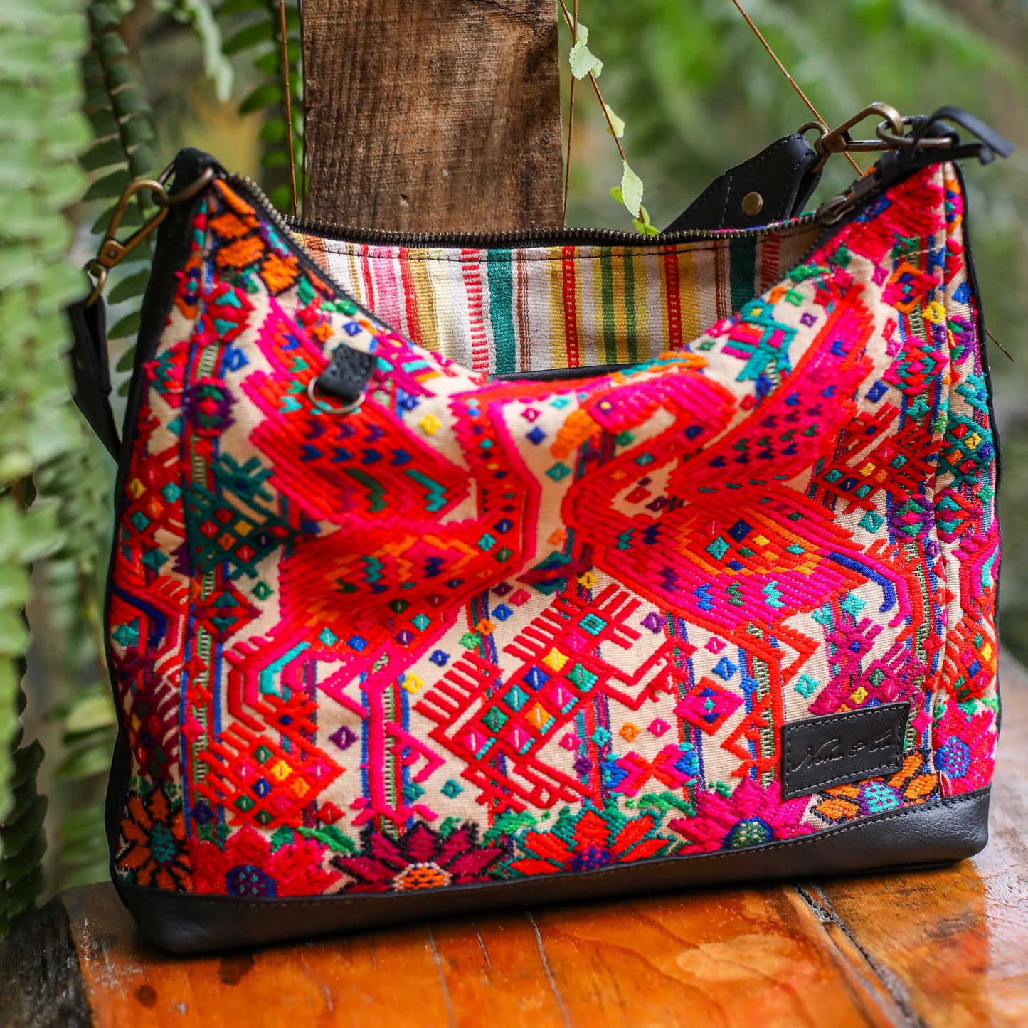 SMALL PENELOPE BAG - OOAK HUIPIL - BLACK - NO. 200391 **SHIP WINDOW**