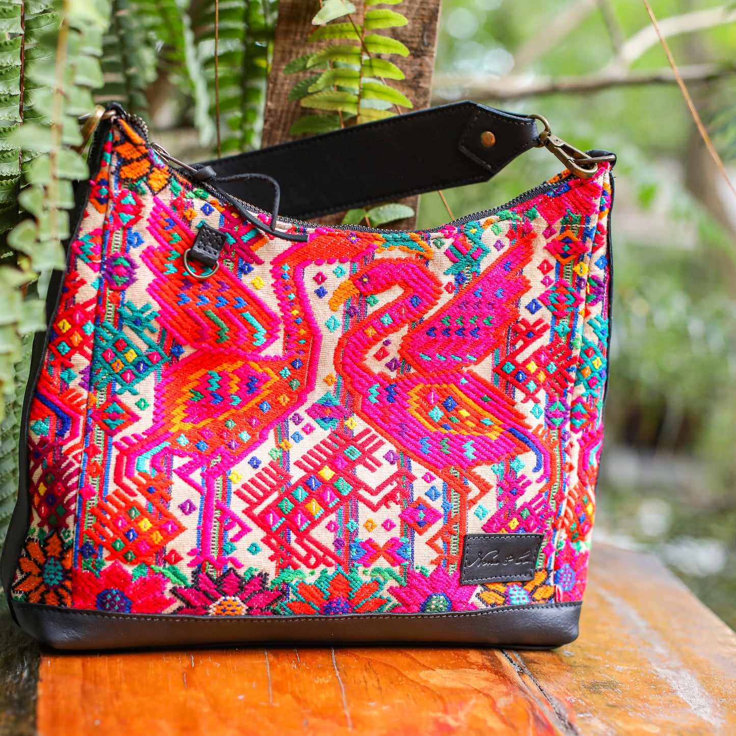 SMALL PENELOPE BAG - OOAK HUIPIL - BLACK - NO. 200391 **SHIP WINDOW**