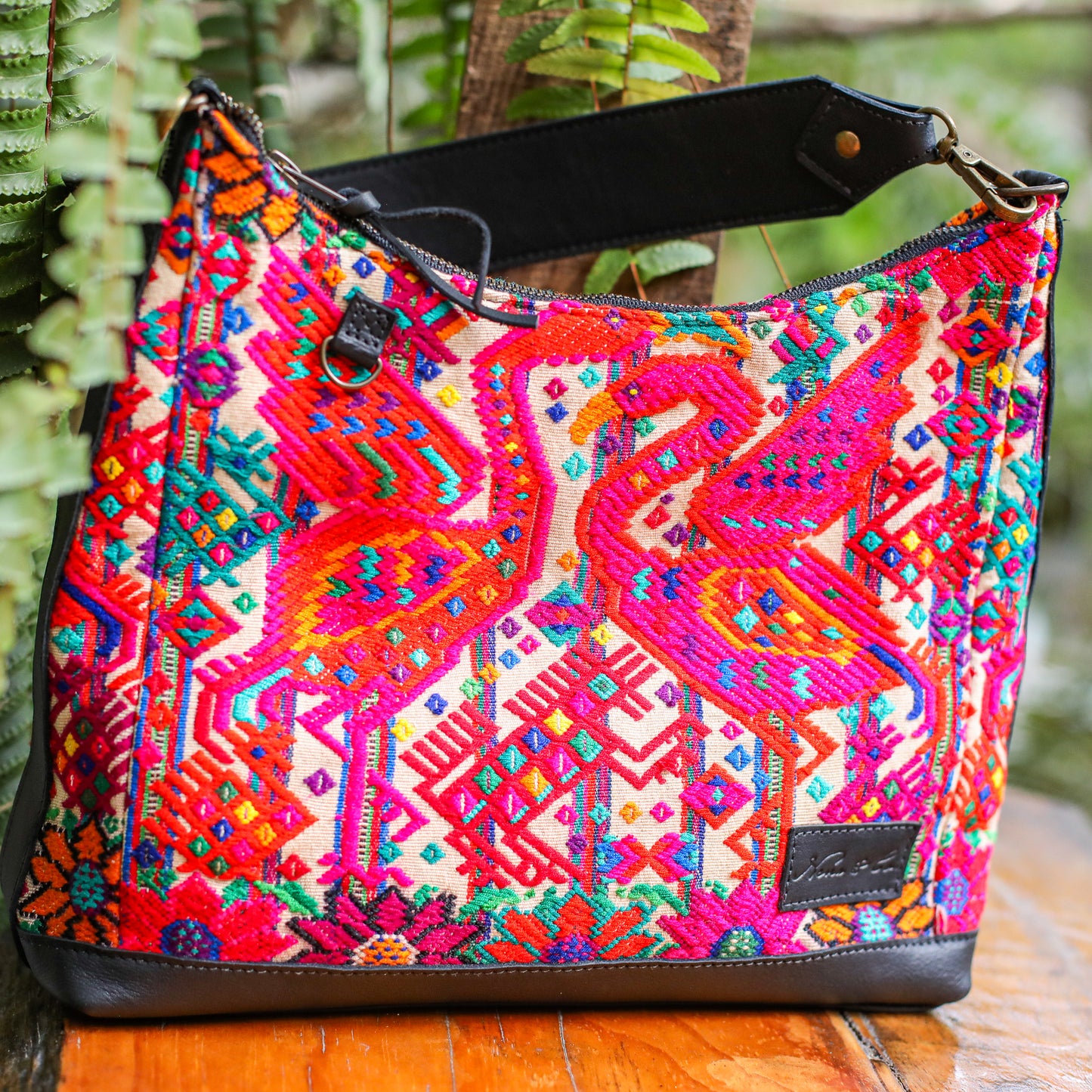 SMALL PENELOPE BAG - OOAK HUIPIL - BLACK - NO. 200391 **SHIP WINDOW**